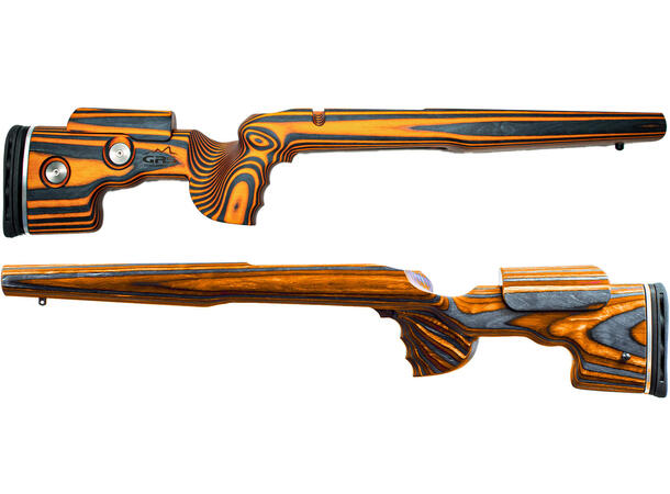 GRS Sporter Steel Action HM Orange/Black Bjørkelaminat, ca. 1380g, 76cm 