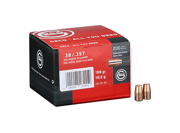 Geco Kuler FMJ .38/357 Mag 158g Geco FMJ flat nose kuler 1500pk. 