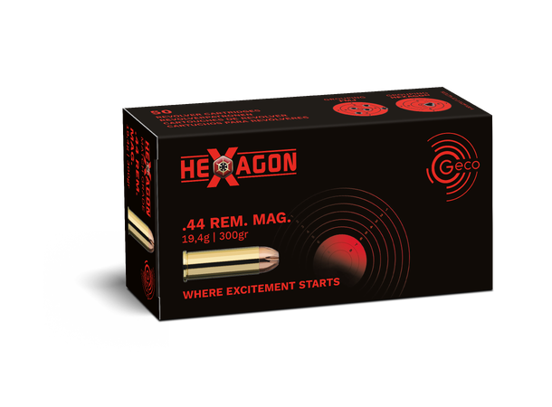 GECO .44 Rem. Mag. 300gr Hexagon Revolverpatroner av høy kvalitet