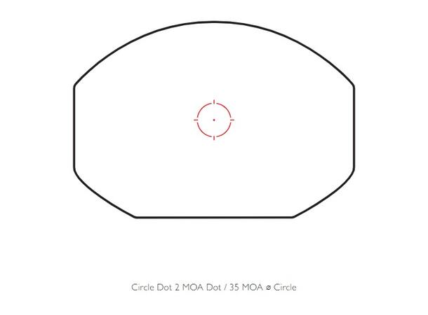 Hawke Reflex Sight "Wide View" Circle D. Rød 8-trinns, 2 MOA Dot, Weaver feste