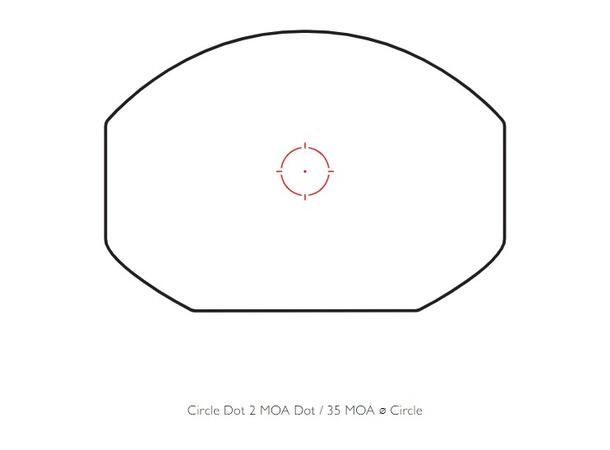 Hawke Reflex Sight "Wide View" Circle D. Rød 8-trinns, 2 MOA Dot, Weaver feste 