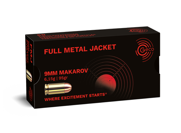 GECO 9mm Makarov 95 gr FMJ RN Pistolpatroner av høy kvalitet
