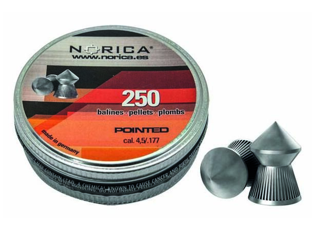 Norica Pointed Luftkuler 4,5mm 250stk 250stk/boks, Vekt 0,56g/8,64gr 