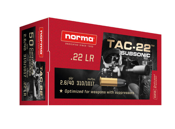 Norma Tac-22 .22LR Subsonic Optimal for lyddemper 