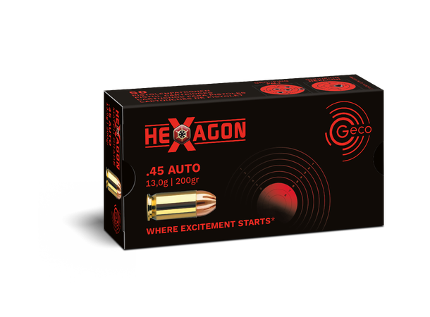 GECO .45 Auto 200 gr HEXAGON Pistolpatroner av høy kvalitet