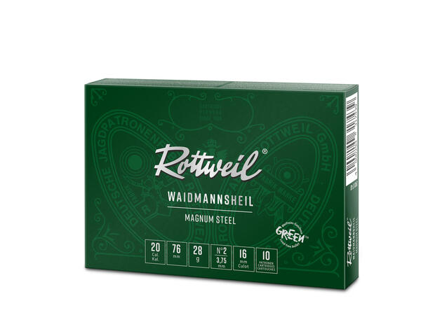 Rottweil Waidmannsheil Mag. Steel 20/76 Stålpatron i 20/76 med 28 grams ladning 