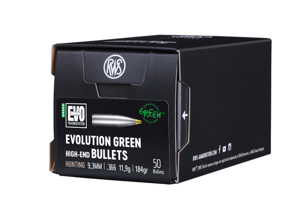 RWS Evo Green Kuler 9,3mm 11,9g/184gr RWS Evolution Green løse kuler 