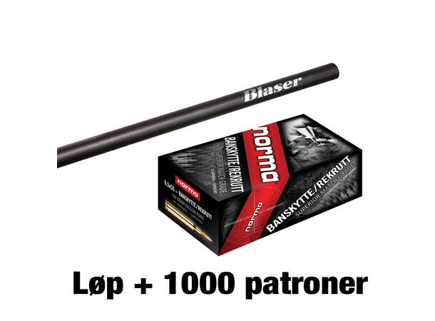 Blaser 200 STR løp 74 cm + 1000 Rekrutt Pakketilbud Blaser løp og Norma Rekrutt 