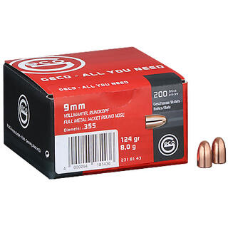 Geco Kuler 9mm 124g FMJ Geco FMJ round nose kuler 1500pk.