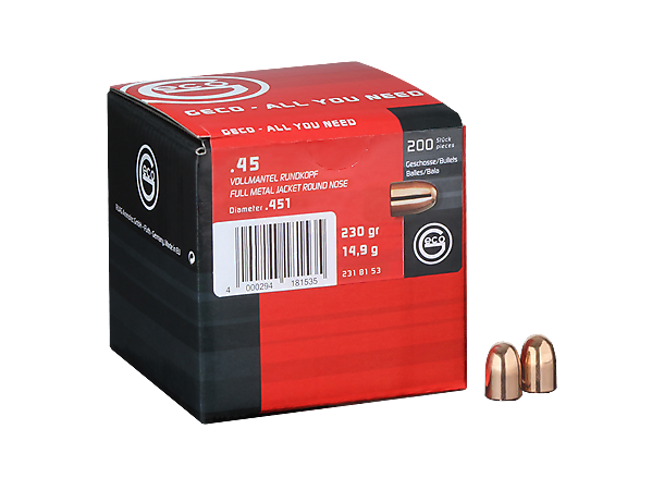 Geco Kuler FMJ .45 Auto 230g Geco FMJ round nose kuler 200pk. 