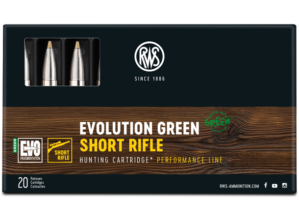RWS Evo Green 308 WIN 9,0g / 139gr SR Miljøvennlig kule fra RWS, Short Rifle