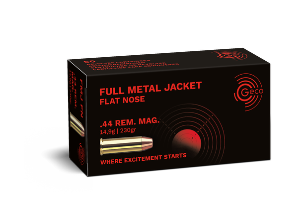GECO .44 Rem. Mag. 230gr FMJ Flat Nose Revolverpatroner av høy kvalitet 