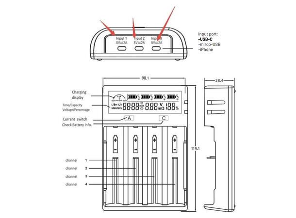 ICU Clom Smartcharger batterilader Batterilader til ICU kamera 