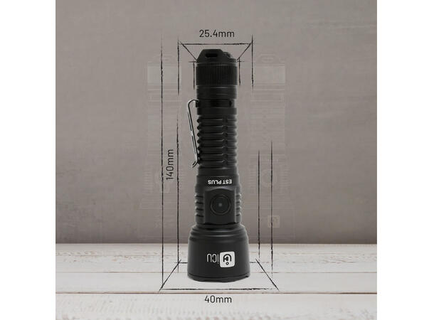 ICU Lommelykt LED inkl. 18650 batteri 2 i 1 lommelykt 