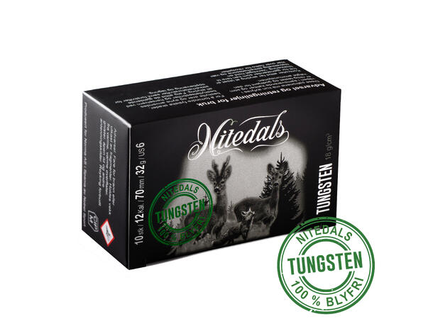 Nitedals Tungsten 12/70 US6 32 g Nitedals Tungsten US6, 14,5 g/cm3 