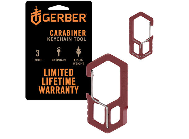 Gerber Carabiner Key Chain Red Nøkkelring med tre verktøy 