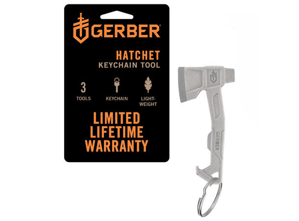 Gerber Keychain Hatchet Silver Nøkkelring med tre verktøy 
