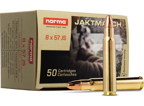 Norma Jaktmatch 8X57 JS 124gr / 8,0g Helmantel trening og jaktammunisjon