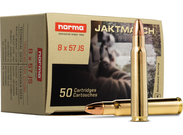 Norma Jaktmatch 8X57 JS 124gr / 8,0g Helmantel trening og jaktammunisjon 