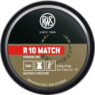 RWS Luftkuler Pistol 4,5mm R10 Match RWS Premium Line, 500stk, 0,45g/6,9gr