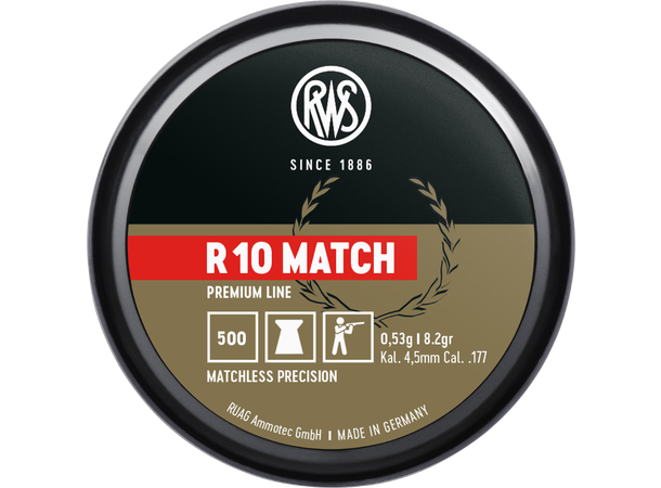 RWS Luftkuler Rifle 4,5mm R10 Match RWS Premium Line, 500stk, 0,53g/8,2gr